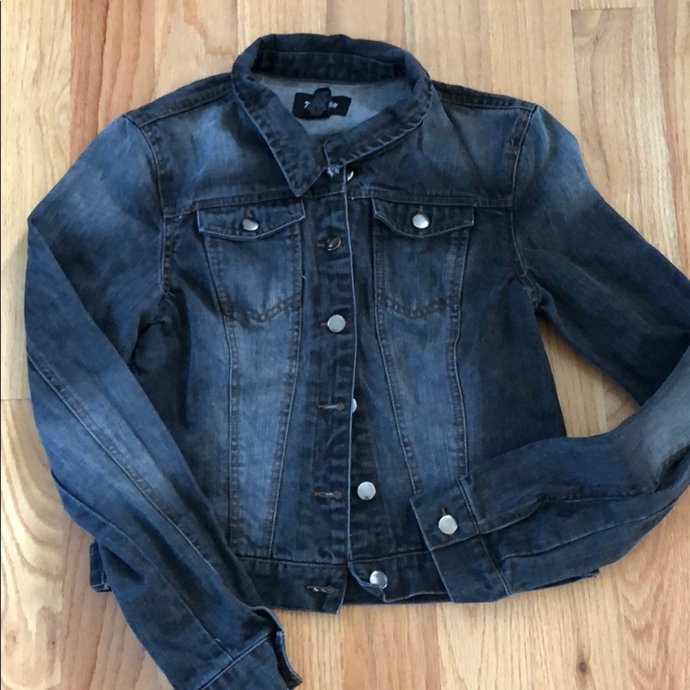MORGAN CITY Black Faded Wash Denim Jacket